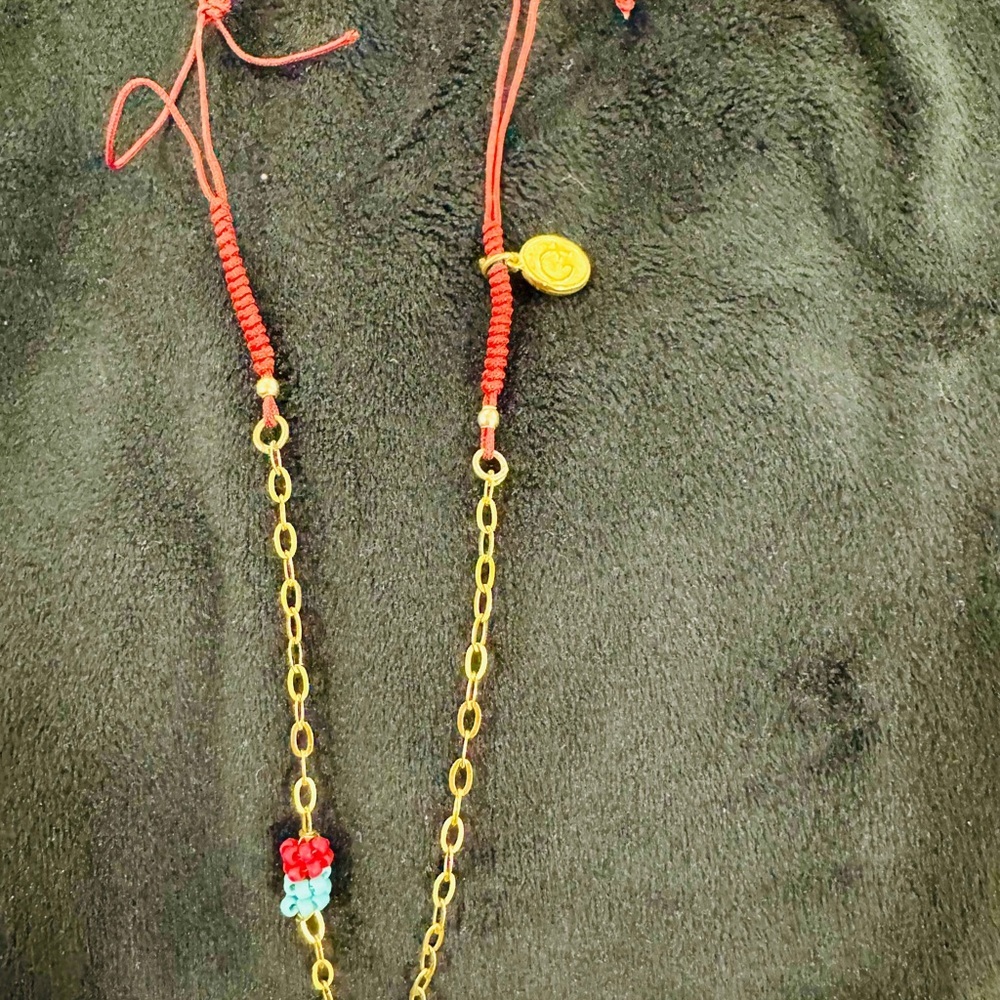 St. Benedict Key Pendant Necklace – Red Cord & Gold Chain - Picture 3 of 5